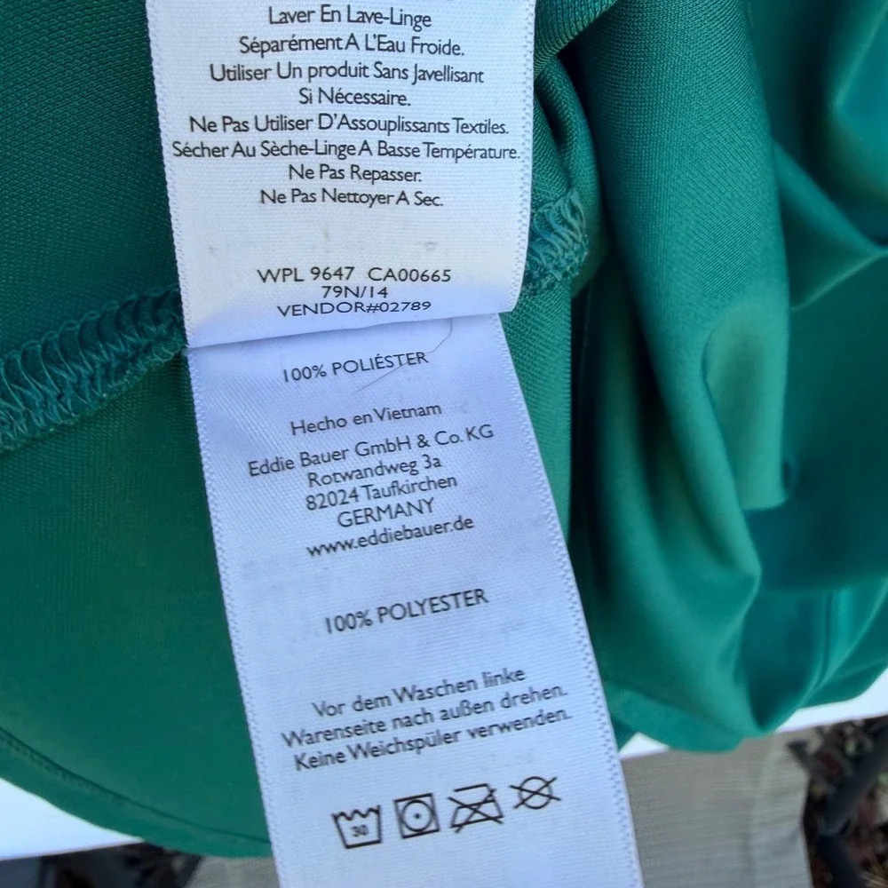 Eddie Bauer Motion Mens Polo Shirt T2XL Tall Green Performance Short Sleeve‎
